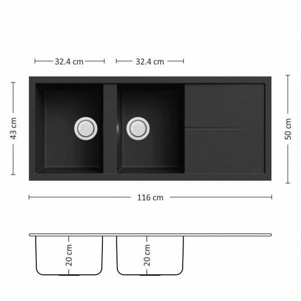 Мивка UNICO PLUS 116.2 SI Leks Кухненски мивки