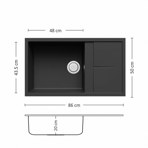 UNICO PLUS BB 86.1 SI Leks Кухненски мивки
