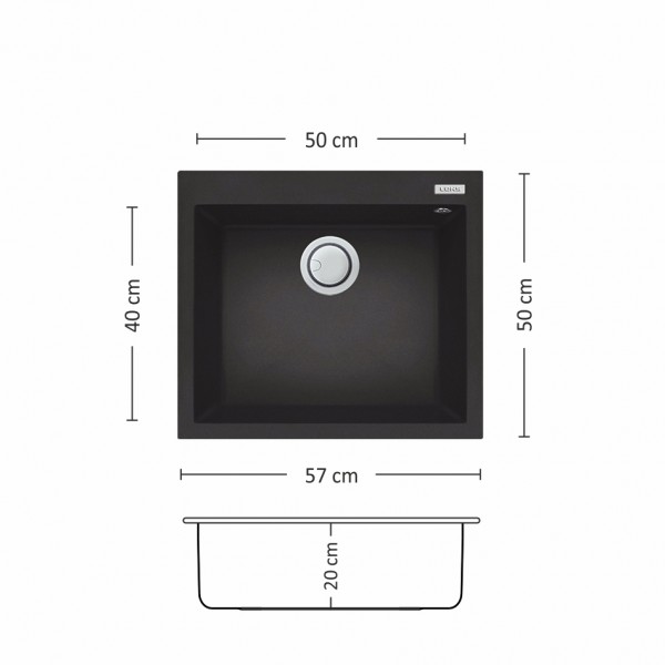 Мивка BLOOM PLUS 570 SI Leks Кухненски мивки