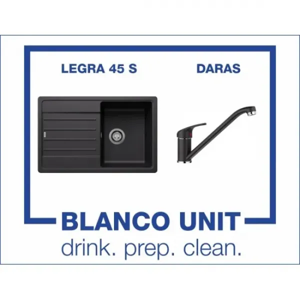 Промоционален комплект мивка BLANCO LEGRA 45 S и смесител BLANCO DARAS цвят Черен - 526083526152 Blanco Кухненски мивки