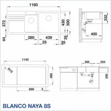 BLANCO NAYA 8 S - ЛЯВО ИЛИ ДЯСНО КОРИТО